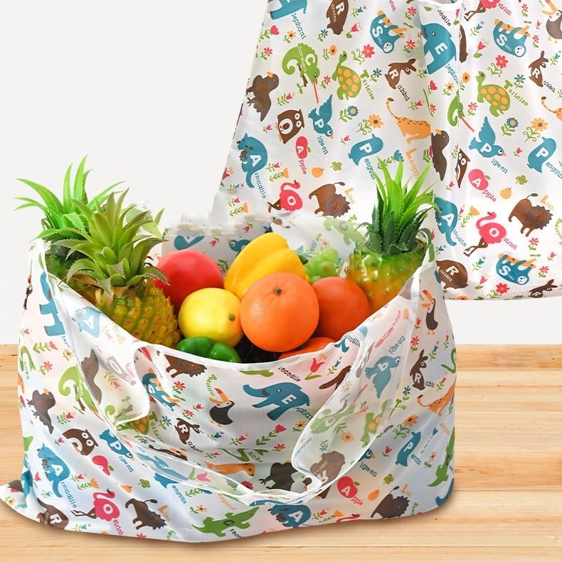 KOOPAO Reusable Grocery Shopping Bags, Foldable and Ripstop Shopping Bags, X-Large Groceries Bags Machine Washable Tote Bag - Image 3