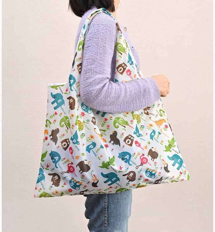 KOOPAO Reusable Grocery Shopping Bags, Foldable and Ripstop Shopping Bags, X-Large Groceries Bags Machine Washable Tote Bag - Image 4