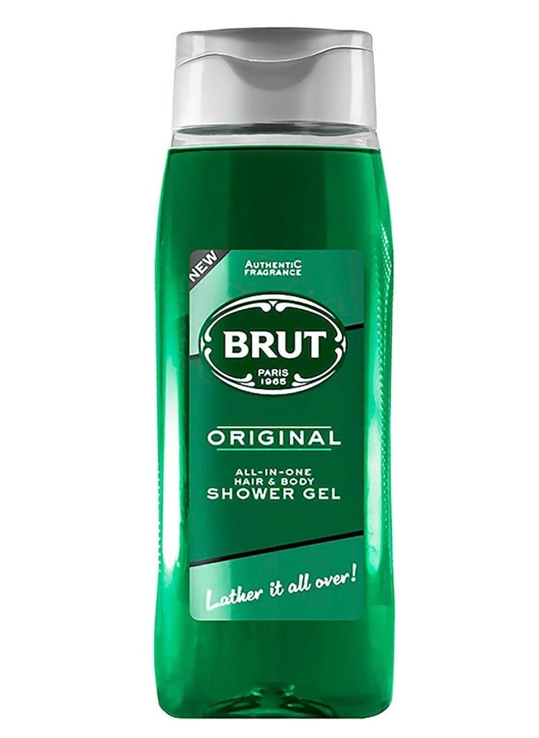 BRUT Brut Paris Original All-in-One Shower Gel (500 mL) | Perfect Hair & Body Luxury Shower Gel | Modern and Masculine Aroma with Refreshing Scent  - Image 1