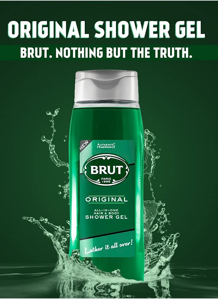 BRUT Brut Paris Original All-in-One Shower Gel (500 mL) | Perfect Hair & Body Luxury Shower Gel | Modern and Masculine Aroma with Refreshing Scent  - Image 4