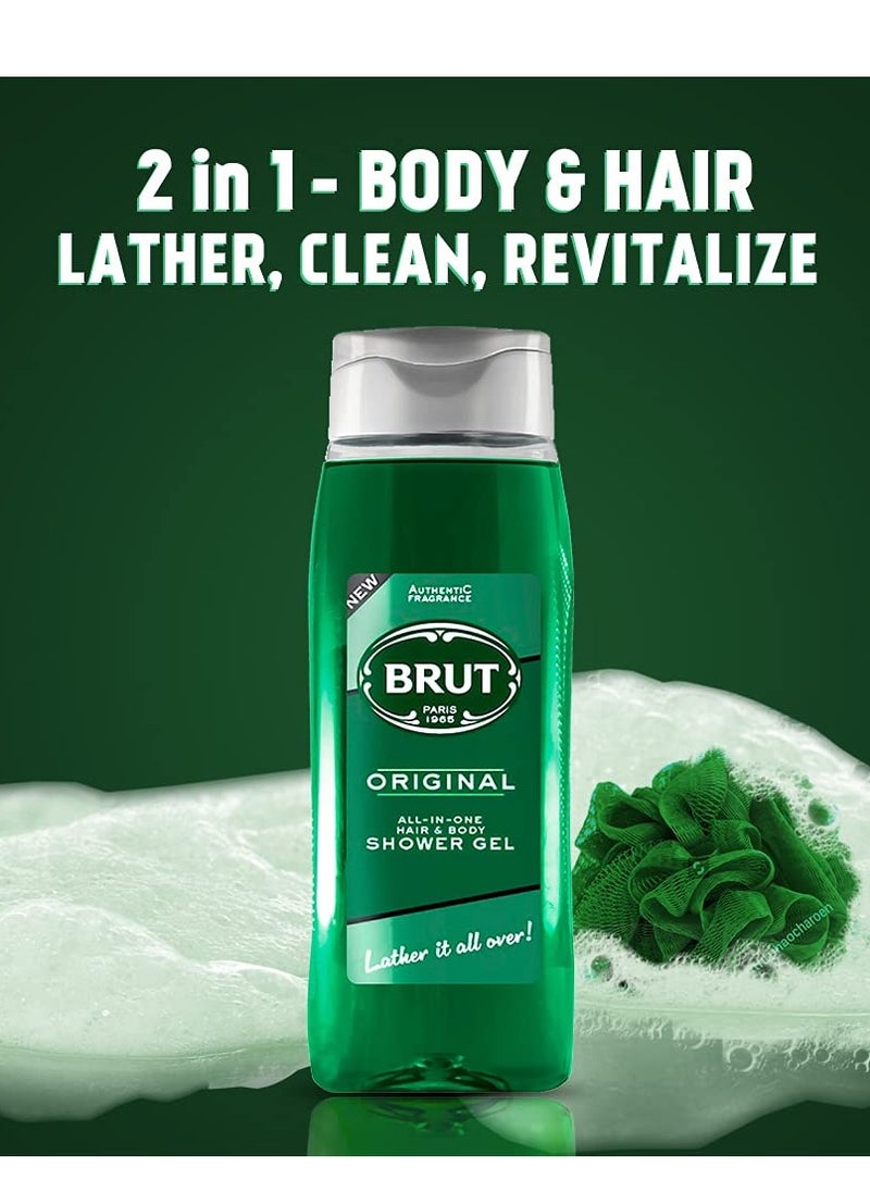 BRUT Brut Paris Original All-in-One Shower Gel (500 mL) | Perfect Hair & Body Luxury Shower Gel | Modern and Masculine Aroma with Refreshing Scent  - Image 5