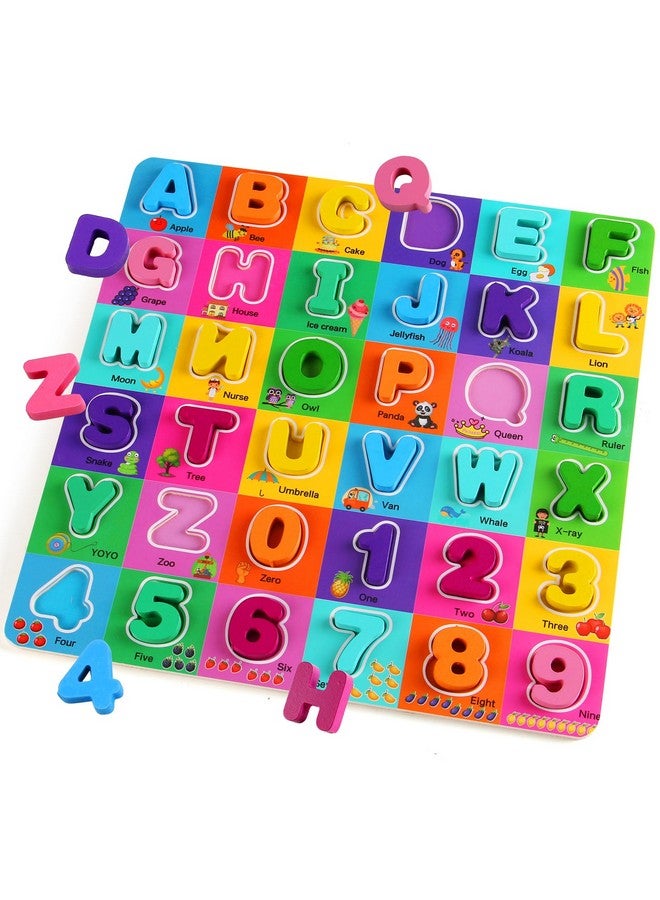 NASHRIO Wooden Alphabet Puzzles For Toddlers 2-4, Alphabet And Number Puzzle With Abc Learning For Toddlers 1-3, Preschool Learning Toys With Chunky Abc Puzzle Board For Girls Boys Kindergarten Ages 1 2 3 4 - Image 1
