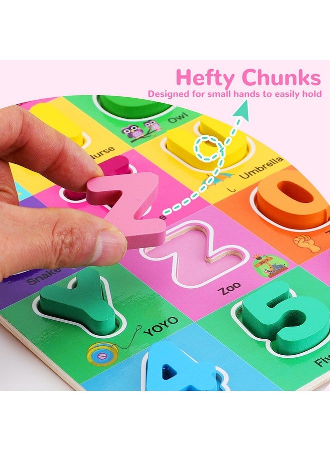 NASHRIO Wooden Alphabet Puzzles For Toddlers 2-4, Alphabet And Number Puzzle With Abc Learning For Toddlers 1-3, Preschool Learning Toys With Chunky Abc Puzzle Board For Girls Boys Kindergarten Ages 1 2 3 4 - Image 3