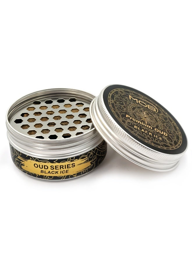 MOB OUD Series Black Ice Air Freshener for Car Home Office Closet, Organic Alcohol Free Solid Gel, Long Lasting Upto 60 Days, Spill Proof Odor Eliminator, Premium Oud Fragrance with Sandalwood Musk Oakmoss for Dashboard Room Bathroom Use Car - Image 3