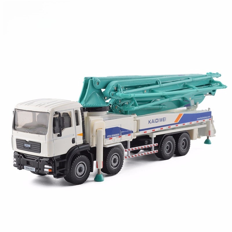 Authentic 1:55 Alloy Concrete Pump Truck Toy Model White Green