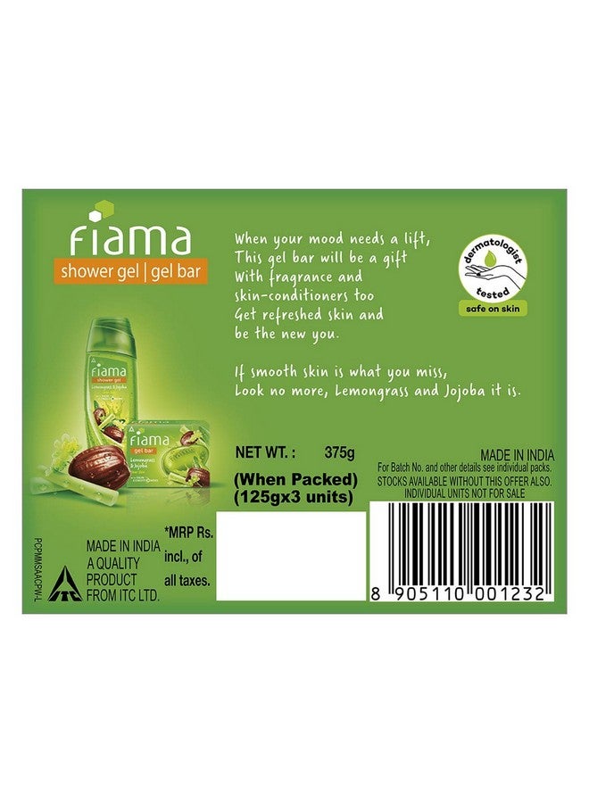 Fiama Gel Bar Lemongrass And Jojoba, 375G (125G - Pack Of 3), With Skin Conditioners For Smooth Skin, Bathing Soap For Women & Men, For All Skin Types - Image 4