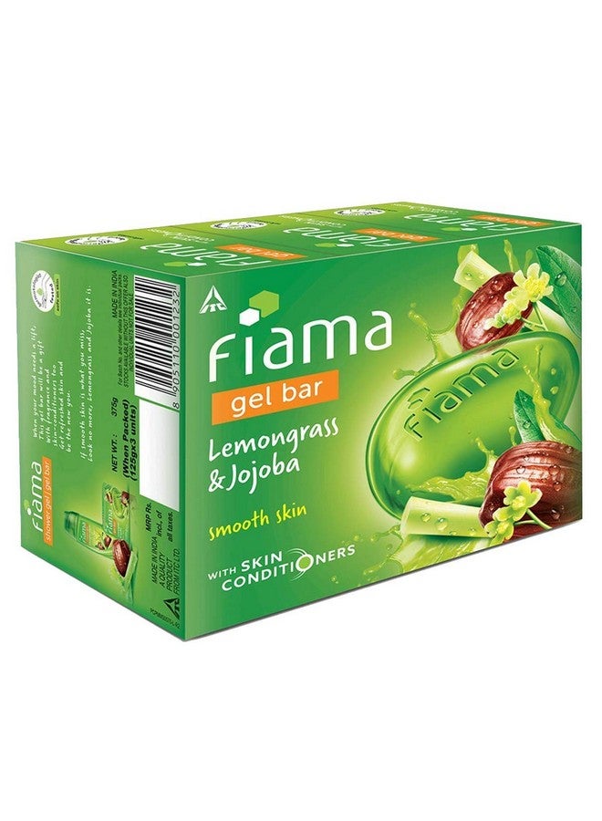 Fiama Gel Bar Lemongrass And Jojoba, 375G (125G - Pack Of 3), With Skin Conditioners For Smooth Skin, Bathing Soap For Women & Men, For All Skin Types - Image 3