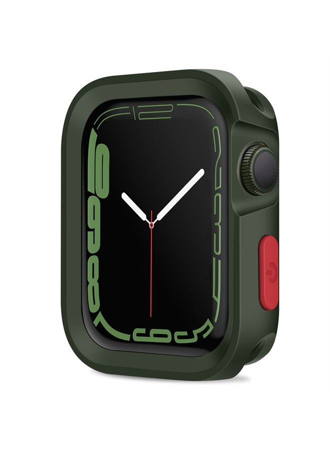 Amizee Rugged Case Compatible with Apple Watch Case Series 8/7 41mm Series 6/SE/5/4 40mm, Soft TPU Shockproof Bumper Drop Proof Protective Cover Compatible with iWatch - Army Green - Image 1