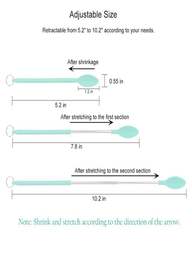 Suntchen Mini Silicone Spatula Set Stretchable Makeup Spatulas Small Scooper and Spoon 2-in-1Tiny Spatula for Kitchen Bottle Beauty Jar, Adjustable Size and Reusable, 3Pcs - Image 2