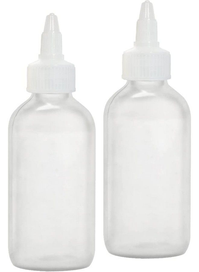 BRIGHTFROM Condiment Squeeze Bottles 4 Oz Squirt Empty Bottles Clear Twist Top Cap Leak Proof Great For Ketchup Mustard Syrup Sauces Dressing Oil Arts & Crafts Bpafree Pack Of 2 - Image 1