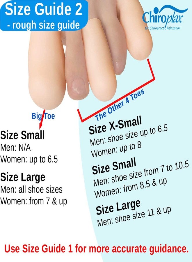 Chiroplax Gel Toe Cap Sleeve Protector Cushions Pads Guard Cover Separator Bunion Hammer Toe Callus Corn Blister Missing Ingrown Nails (X-Small - 6 Pack, Beige) - Image 3