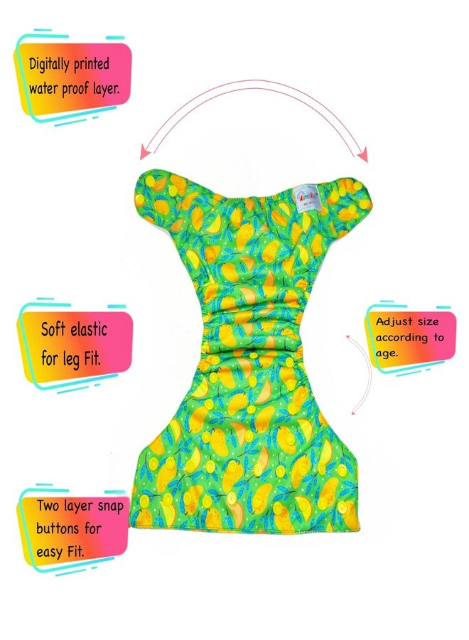 Dumbledo Premium Cloth Diaper with Black Insert (Pack of 6) | Dry Feel and Comfortable | Reusable & Washable | Easy to Clean | Ideal for Toddlers | 3 Months - 3 Years | Unisex Baby - Image 3