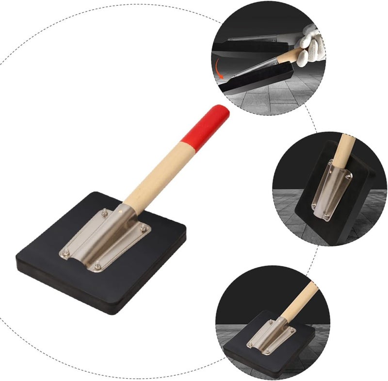 Artibetter Rubber Clapper Panel Mallet with Wooden Handle Construction Rubber Tool for Tiles Paving and Flattening Worker’s Flooring Installation - Image 5