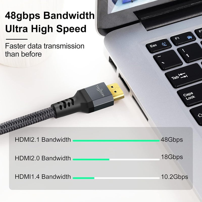 Twozoh 8K 4K HDMI Extension Cable, HDMI 2.1 Male to Female Cable, Nylon Braided HDMI Extender Cable Support 8K@60Hz 4K@120Hz 48gbps（1.5M） - Image 4