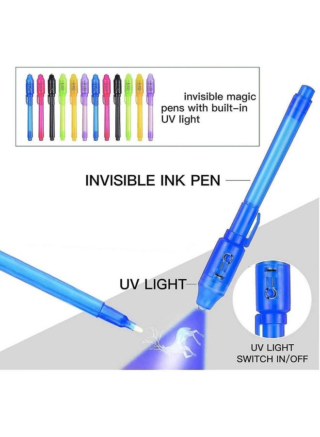 رويالز مجموعة رويالز من 6 قطع (قلم سحري غير مرئي) | قلم حبر غير مرئي، قلم سحري للأطفال، قلم سحري غير مرئي مزود بضوء الأشعة فوق البنفسجية، هدايا إرجاع لحفلات أعياد الميلاد للأطفال - Image 2