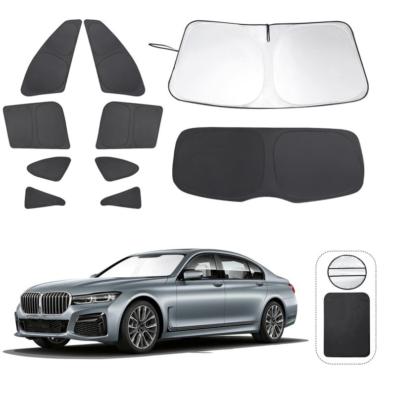 TINGLU Window Shades for BMW X1 F48 2016 2017 2018 2019 2020 2021 2022 Accessories Car Side Full Windows Rear Triangular Windshield Sun Shade Sun UV Rays Privacy Protection for Camping 10PCS