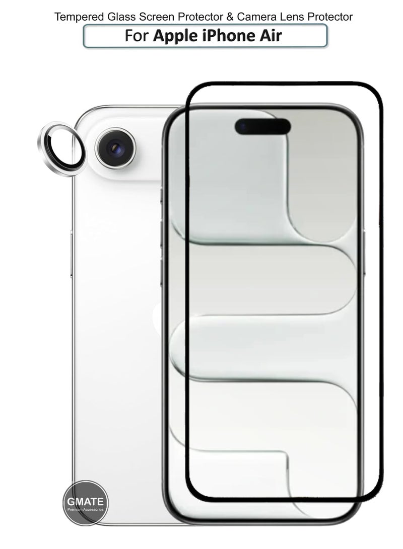 GMATE Apple iPhone 17 Air - 2 in 1 Pack  Generic Glass Screen Protector  And Silver Camera Lens Protector - Image 1