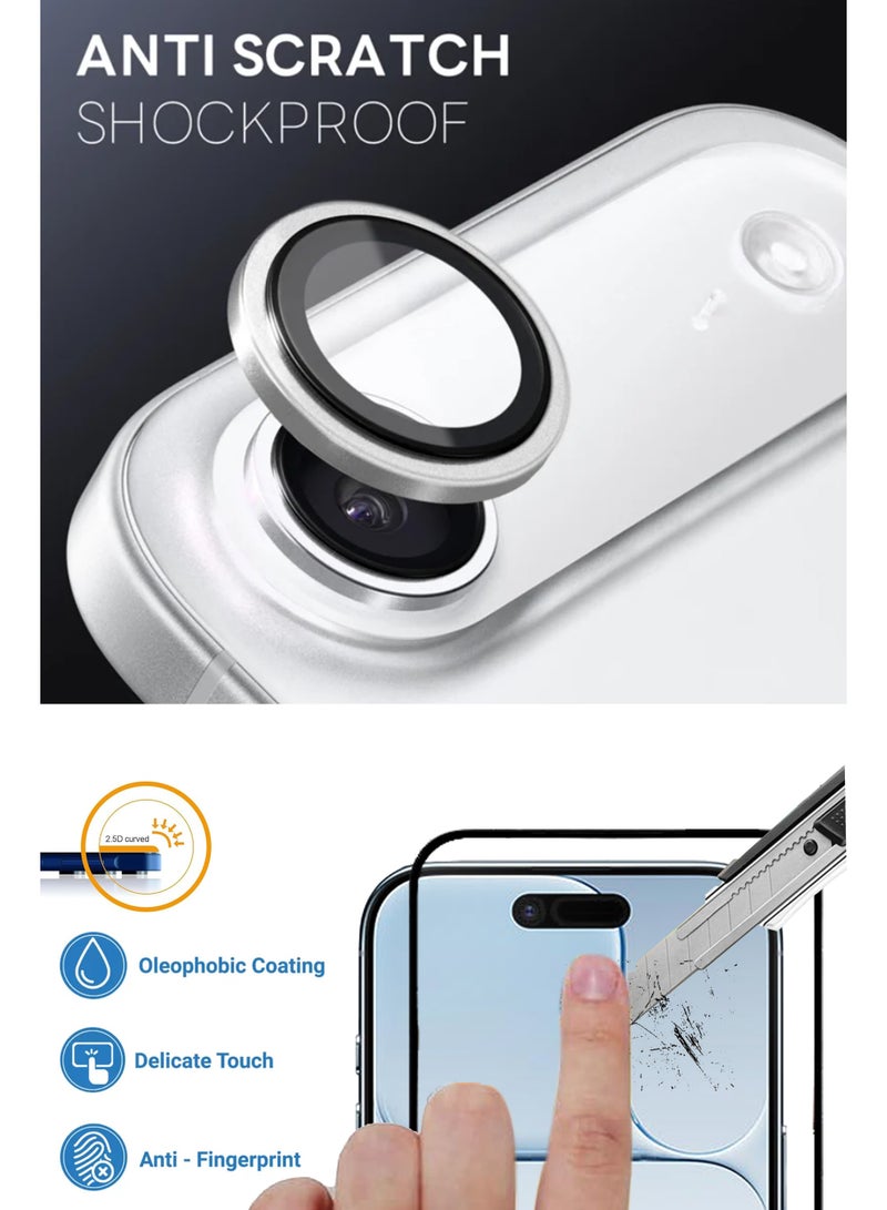 GMATE Apple iPhone 17 Air - 2 in 1 Pack  Generic Glass Screen Protector  And Silver Camera Lens Protector - Image 2
