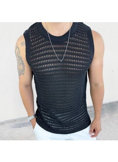 Generic 2024 Mens Sleeveless Knit Vest Black  - Image 5