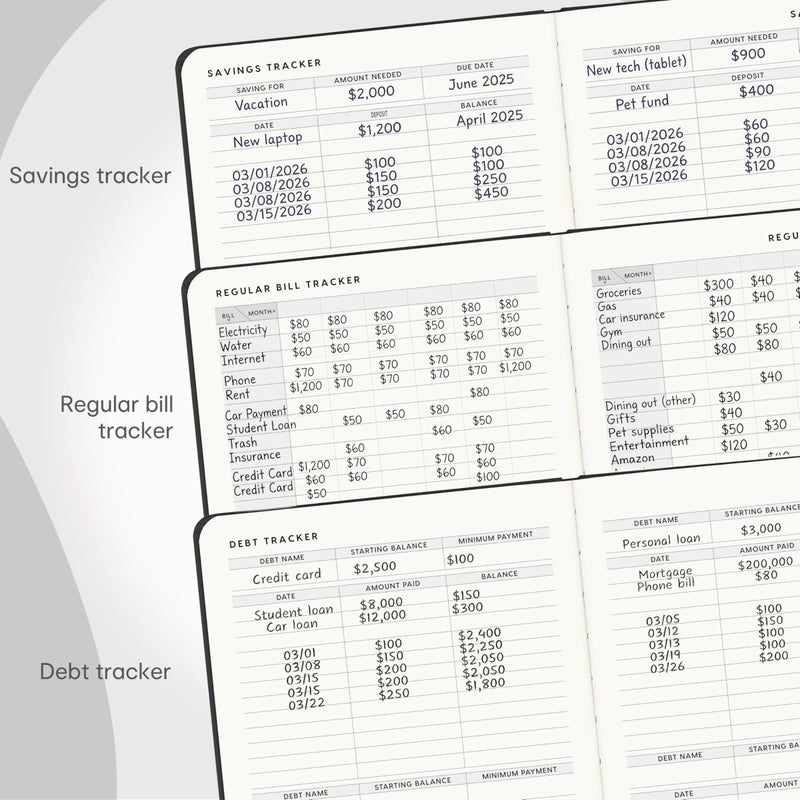 &And Per Se And Per Se Budget Planner, Monthly Budget Notebook with Expense Tracker, Undated Financial Planner & Bill Organizer Book - A5 Size, Hardcover (Black) - Image 5
