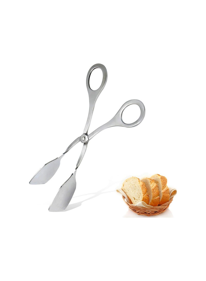 شو وو Buffet Salad Scissor Tongs, 2Pcs Tongs for Serving Food, Stainless Steel Kitchen Appetizer Bread Cake Bake Steak Barbecue - Image 1