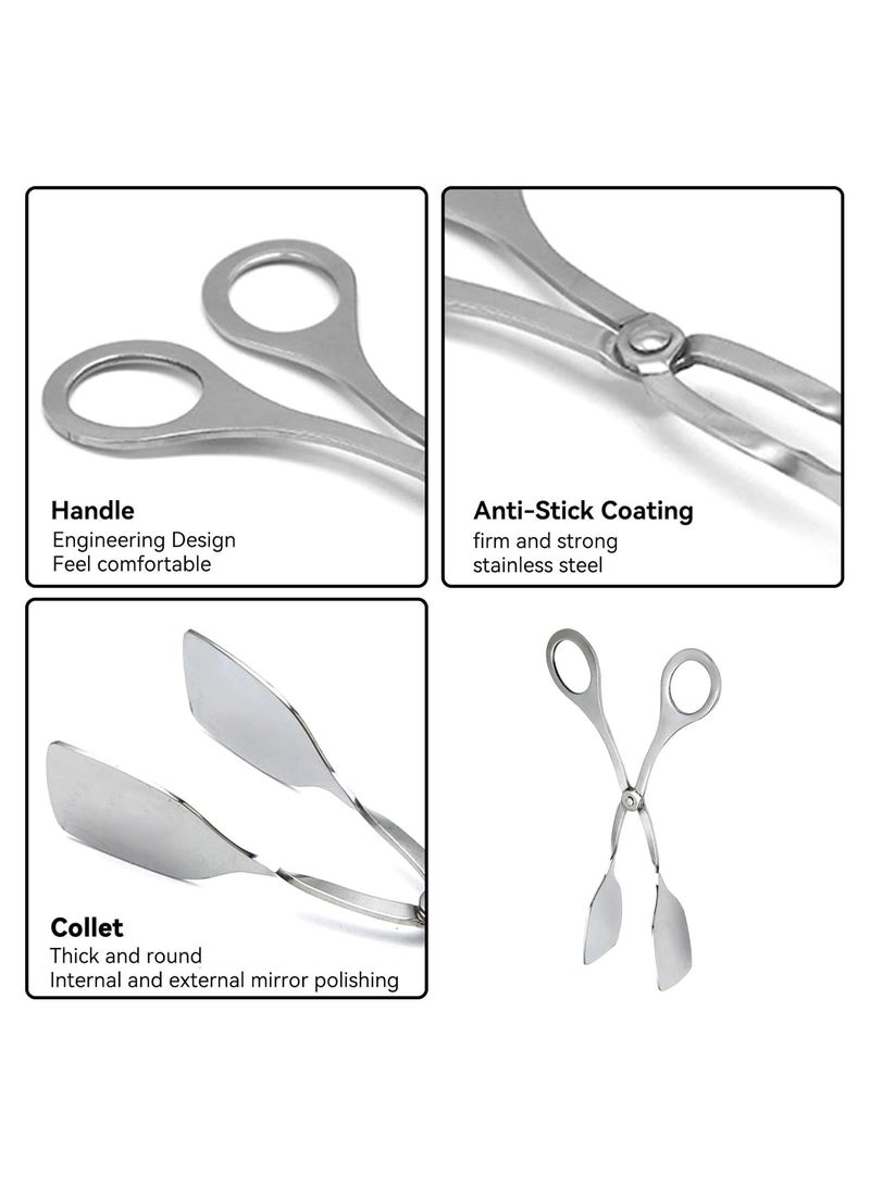 شو وو Buffet Salad Scissor Tongs, 2Pcs Tongs for Serving Food, Stainless Steel Kitchen Appetizer Bread Cake Bake Steak Barbecue - Image 3