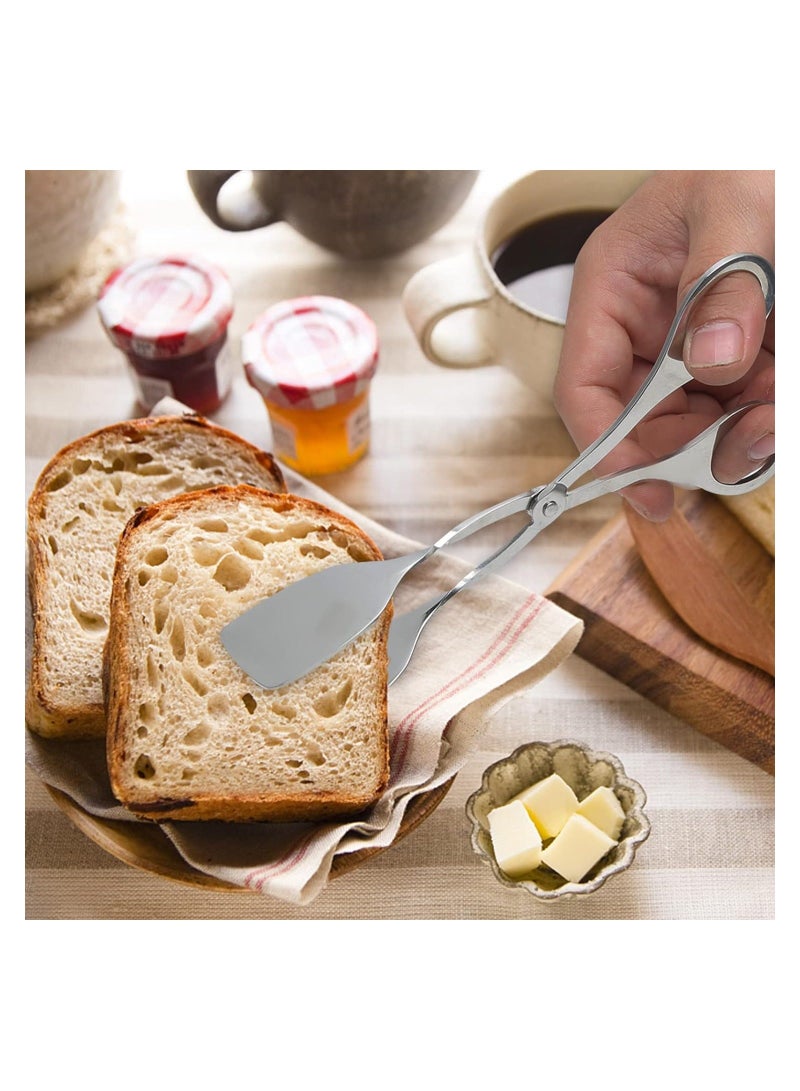 شو وو Buffet Salad Scissor Tongs, 2Pcs Tongs for Serving Food, Stainless Steel Kitchen Appetizer Bread Cake Bake Steak Barbecue - Image 2