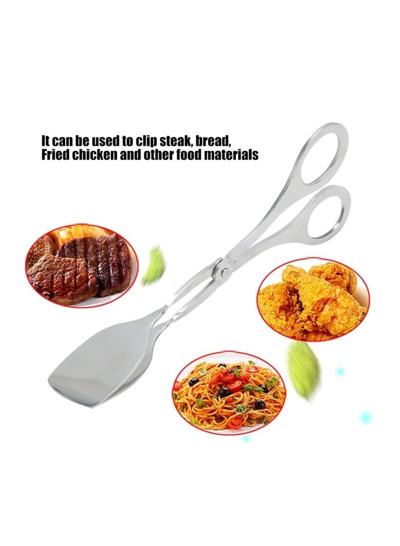 شو وو Buffet Salad Scissor Tongs, 2Pcs Tongs for Serving Food, Stainless Steel Kitchen Appetizer Bread Cake Bake Steak Barbecue - Image 4