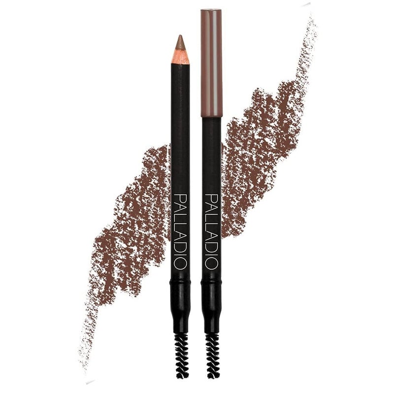 Palladio Brow Pencil & Brush for Eyebrows, Dark Brown - Image 1