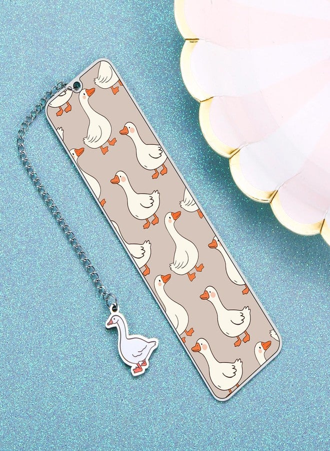 NUBARKO Funny Cute Bookmarks Book Marks for Reading Women Men Book Accessories for Reading Lovers Book Lovers Bookish Gifts for Women Readers Book Marker Reading Accessories Silly Metal Bookmarks Goose 2-Side - Image 5