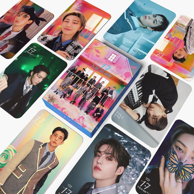 KPOPBP بطاقات صور Seventeen 2024 ألبوم جديد 17 هنا بطاقات صور 55 قطعة هدايا كيبوب لمشجعي كاروت - Image 4