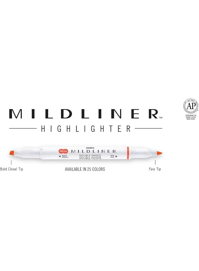 ZEBRA Pen Journaling Set Includes 7 Mildliner Highlighters And 7 Clip Retractable Gel Ink Pens Assorted Colors 14 Pack - Image 4