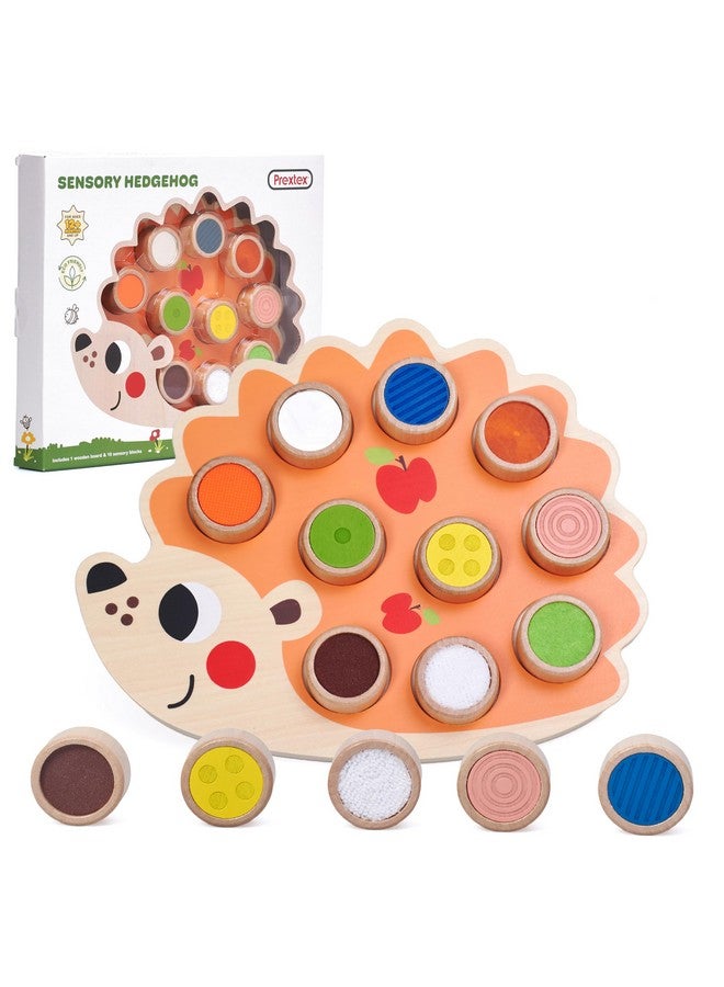 Prextex PREXTEX Sensory Hedgehog Toys for Toddlers - Montessori Color Sorting Toys - Includes 1 Wooden Board and 10 Colored Sensory Blocks - for Ages 12 Months and Up - Educational Toy - 1.5x12.9x10.7 in  - Image 1