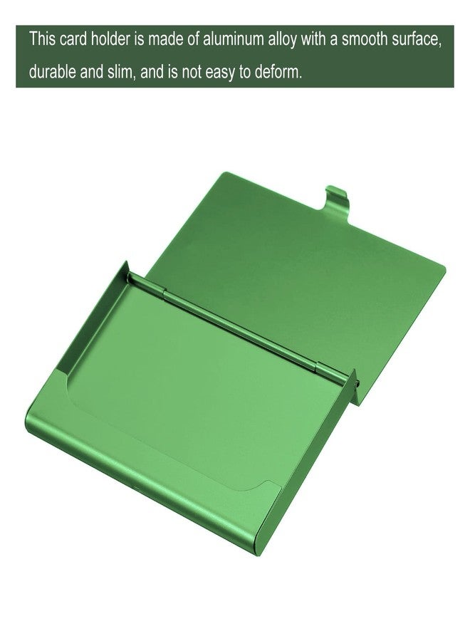 YOKIVE 3 Pcs Business Card Holder, Pocket Business Card Case with Aluminum Alloy Flip Cover Keep Card Tidy Great for Office, Home, Travel (Green, 3.66-Inch) - Image 3