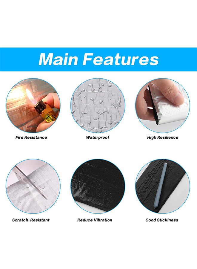 JOUDIYA 10 Pcs Car Sound Deadening Mat 50×30cm 5mm Self-Adhesive Soundproof Insulation Foam for Door, Hood, Floor, Trunk & Ceiling – Heat & Noise Reduction - Image 3