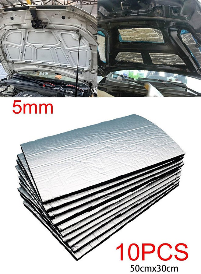 JOUDIYA 10 Pcs Car Sound Deadening Mat 50×30cm 5mm Self-Adhesive Soundproof Insulation Foam for Door, Hood, Floor, Trunk & Ceiling – Heat & Noise Reduction - Image 1