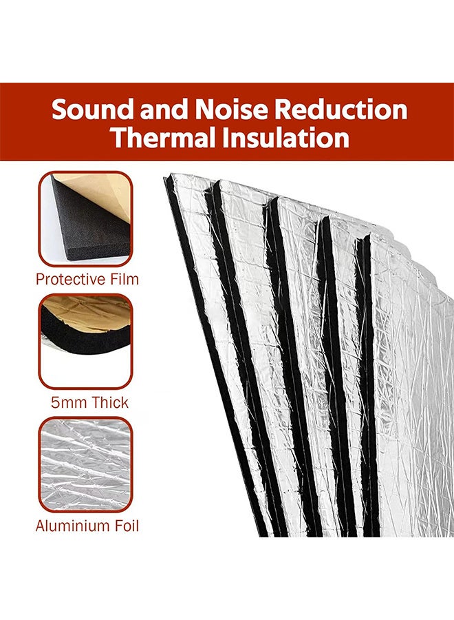 JOUDIYA 10 Pcs Car Sound Deadening Mat 50×30cm 5mm Self-Adhesive Soundproof Insulation Foam for Door, Hood, Floor, Trunk & Ceiling – Heat & Noise Reduction - Image 2