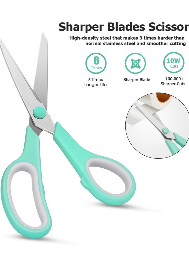 DURKU 20 cm Titanium-Blade Soft-Grip Scissors, Sturdy Sharp Shears for Craft, Office Home School Sewing Fabric Craft Supplies (3-Pack) - Image 4