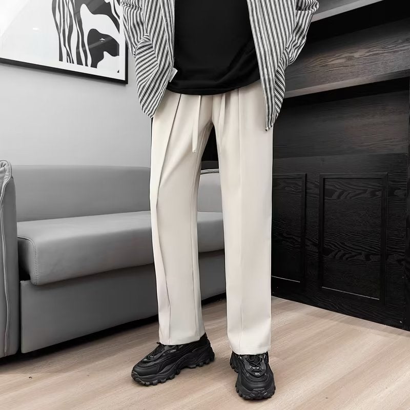 New Loose Straight Pants Korean Style Fashionable Non-Ironing Casual Suit Pants Light Mature Style High-Grade Drape Suit Trousers - Image 1