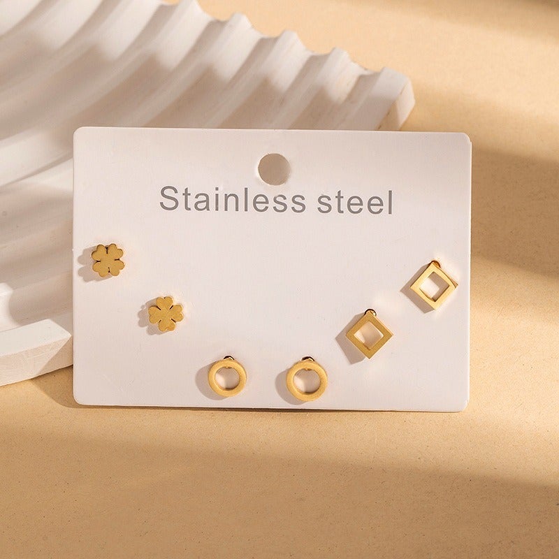 Geometric Stainless Steel Earrings - Bold, Fashionable, and Luxurious