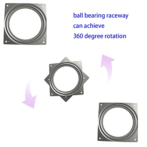 ZTEOFO 1 Pcs 6 Inch Susan Turntable Bearings Susan Turntable Lazy Susan Turntable Square Rotating Bearing Plate Lazy Susan Hardware Swivel Plate, for Swivel Plate,Corner Cabinet,Revolving Shelve in Kitchen - Image 5