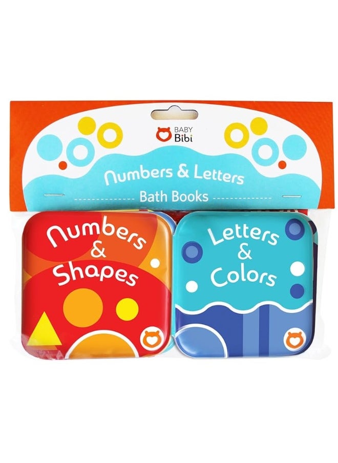 BabyBibi Floating Baby Bath Books - Bath Books for Babies, Infants - Waterproof, Mold-Free Bath Toys for Learning & Early Education (Set of 2 - Alphabet & Numbers Books)  - Image 1