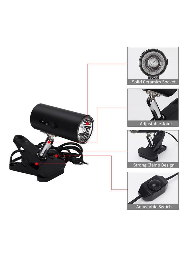 NIBEMINENT 25W Reptile Heat Lamp With Clip Black 18x8x18cm - Image 3