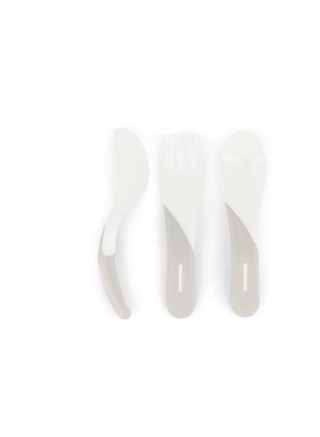 TWISTSHAKE أدوات تناول الطعام من توستشيك 6+ أشهر باللون الأبيض