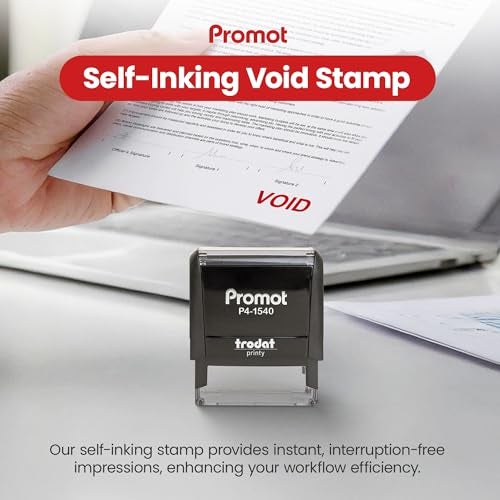 Promot Void Self Inking Rubber Stamp - Refillable Stampers for Office - Business, Accounting, Bookkeeping, Coding, Legal, Notary, Work, Ordering, Inventory Stamps - Red Ink - Image 2
