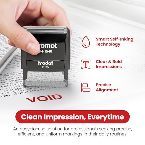 Promot Void Self Inking Rubber Stamp - Refillable Stampers for Office - Business, Accounting, Bookkeeping, Coding, Legal, Notary, Work, Ordering, Inventory Stamps - Red Ink - Image 3