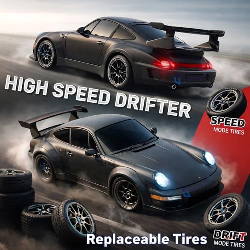 GRAPHENE Flare RC Drift Remote Control Car Toy for Kids Boy Adult1:24 Scale 2.4Ghz 20 km/h 4WD with USB Charger Led Light Sports Racing High Speed Tyres Long Range Crawlers Stunt Cars for 4+ Year - Image 2