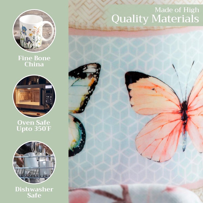 Maison d' Hermine Maison d Hermine Coffee Mug with Handles Fine Bone China Mugs Pack of One Tea Cups for Hot Beverages Cappuccino Latte Home Office Perfect for Gift Blossoms In Spring  Butterfly 15 Ounce - Image 3