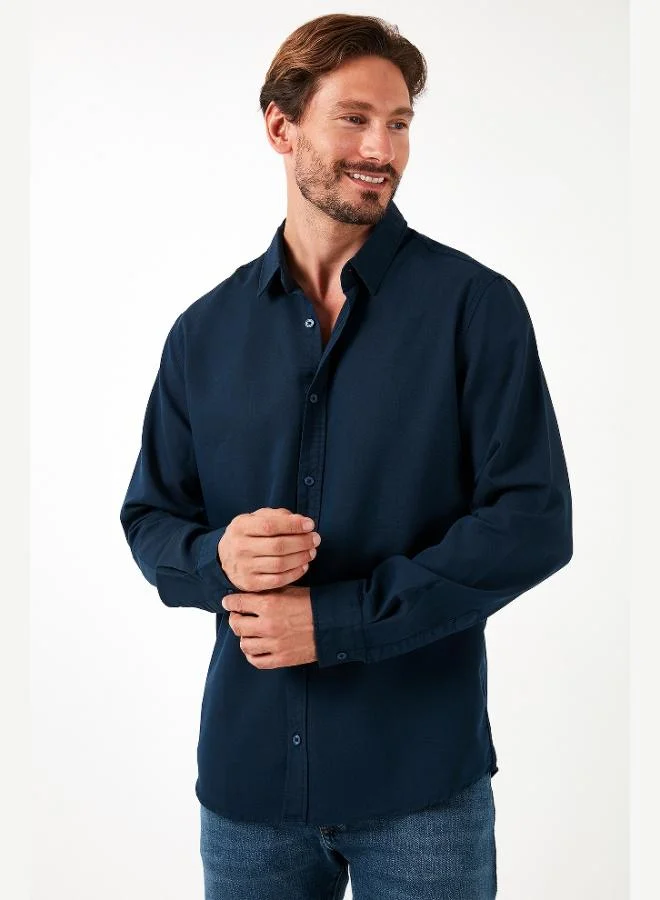 بوراتي قميص قطن مطاطي بقصة عادية رجالي