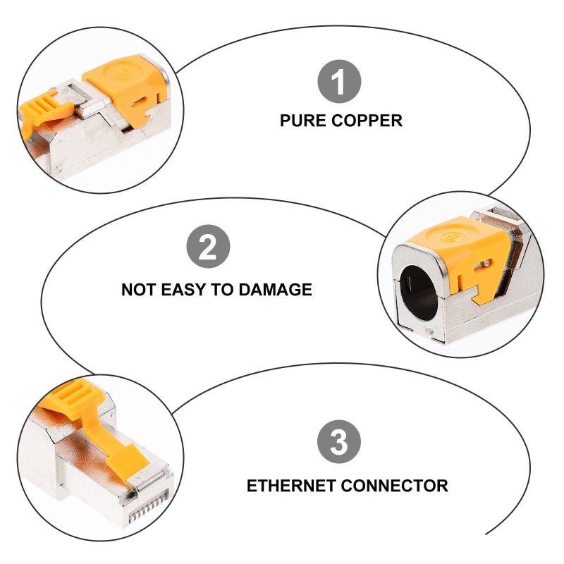 Cat8 Shielded Rj45 Ethernet Connector Pass Through 10gbps Network Plug - Image 4